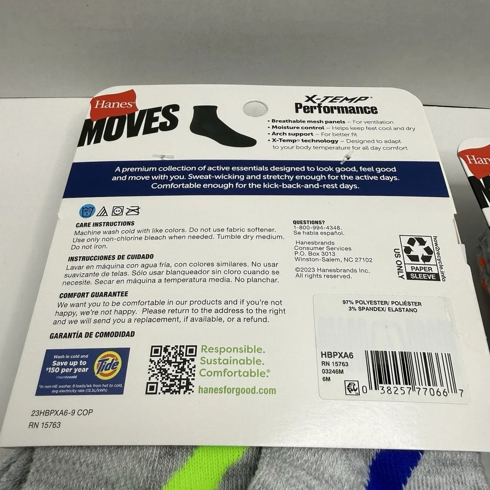 Hanes Moves X-Temp Boys Ankle Socks 12 Pairs Gray Shoe Size 3-9 New